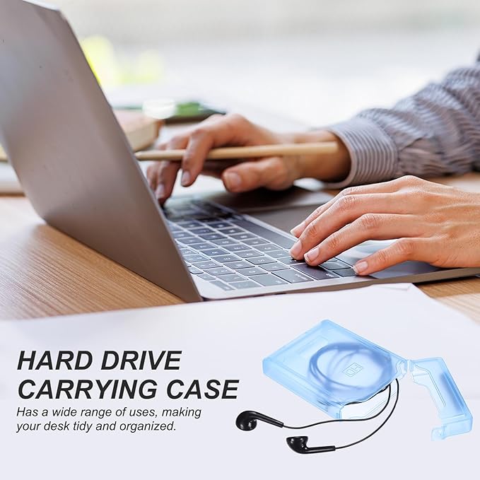 PATIKIL 4.5" x 3.2" Hard Drive Disk Case, 1Set Plastic Hard Disk Storage Box Portable Anti-Static Case for 2.5" External SSD HDD, White/Green/Blue