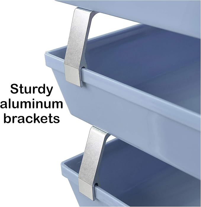 Acrimet Facility 4 Tier Letter Tray, Side Load, Letter Size/A4, Desktop File Organizer, Plastic (Solid Blue)