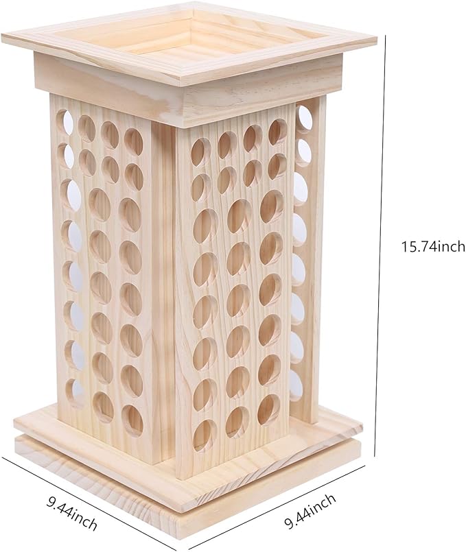 Rotating Essential Oil Rack, 104 Holes Cosmetic Display Cases, Wooden Essential Oil Bottle Storage Organizer,, Multi Layer Countertop Holder for Beauty Store, Bedroom, Store, Exhibition