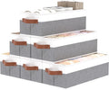 OUTBROS Storage Bins,Foldable Storage Baskets for Organizing,Fabric Storage Boxes With Handles,For bedrooms, living rooms, Shelves,Gray/White,15x6.1x5.1in,6-Pack