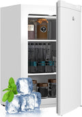 HOMCOM Mini Freezer Countertop, 3 Cu.Ft Compact Upright Freezer with Removable Shelves, Reversible Door for Home, Dorm, Apartment and Office, White