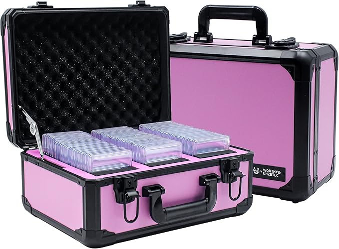 Graded Card Storage Box; Durable Sports, PSA Card Storage Case- Trading Card Storage Box - PSA Slab Case For Top Loaders (PINK, 14.17x11.2x7 inches)
