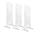 Only Hangers 2' x 6' Gridwall Panel Tower with T-Base Floorstanding Display Kit, 3-Pack White …
