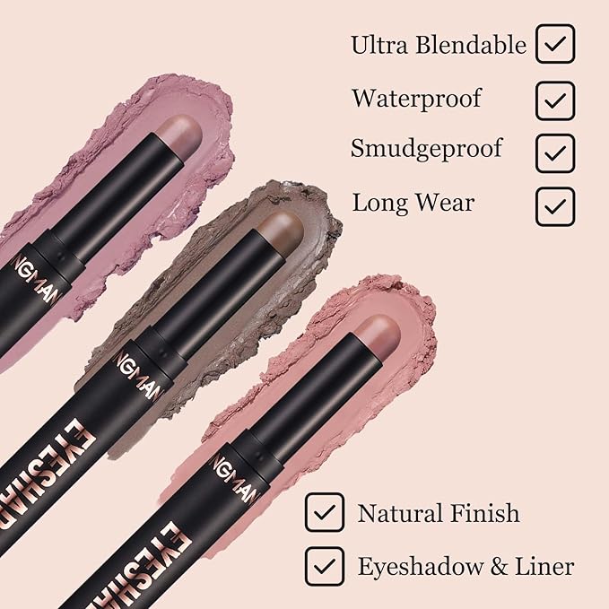 Cream Eyeshadow Stick Blendable Shimmer Eyeshadow Long Lasting High Pigment Eye Shadow Sticks,Waterproof Hypoallergenic eyeshadow Pencil (16#)