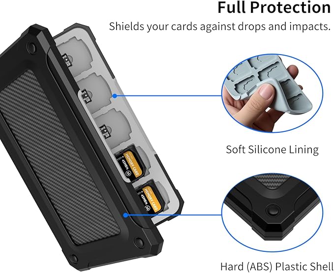 Memory Card Case with 40 Slots for 20 Micro SD SDXC SDHC TF Cards and 20 SD SDXC SDHC Cards,Anyskill SD Card Holde Features a Portable and Compact Design for Easy to Carry