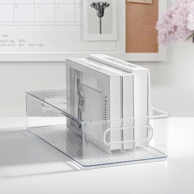 iDesign Stackable Fridge Bin - Storage Bin for Freezer or Pantry, Set of 2, Clear, Made in USA