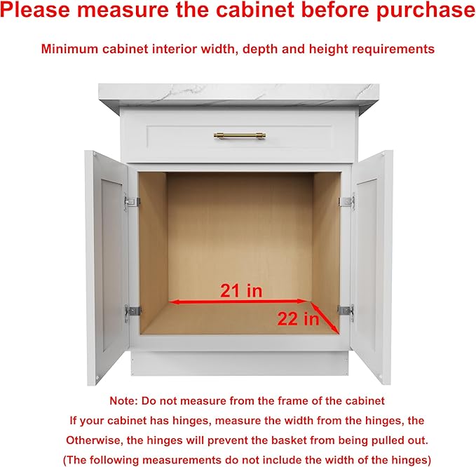 Wood Pull Out Cabinet Organizer 20" W x 21" D, Heavy-Duty Sliding Drawers for Inside Cabinets Storage and Organization for Kitchen, Pantry, Bathroom