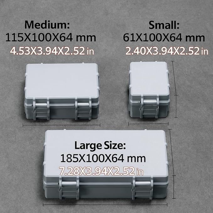 Custom Battery Storage Organizer Box for AA/AAA Batteries, Personalized Logo/Text, Hard Shell Case with Removable Trays and Foam Padding, 3D-Print Compatible Inserts (Large)