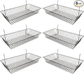 Only Garment Racks #5624B (Pack of 6) Black Wire Baskets for Grid Wall and Slat Wall - Merchandiser Baskets, Black Wire Basket 24" L x 12" D x 4" H (Set of 6) (Pack of 6)