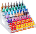 Acrylic Paint Organizer (7 Tier), Painting Bottle Holder, Clear Nail Polish Holder Rack Shelf, Acrylic Paint Storage Organizer, Craft Holder Rack for Alcohol Inks and Food Coloring (Clear)