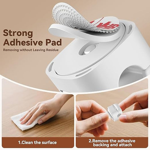 10Pack Rotatable Cord Organizer,Spring Cable Clips Desk Cable Management Cord Holder Adhesive Phone Charger Cord Clips for Home Office Car Wall Nightstand Accessories White