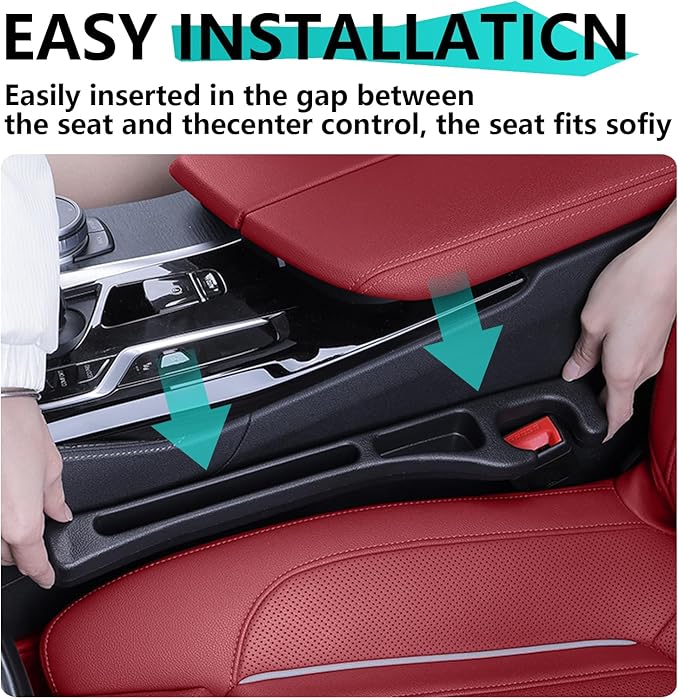 Seat Gap Fillers with Seat Belt Holes,No Drop Seat Guard for Cars,Car Side Seat Gap Filler Organizer 2 Pack (Brown)