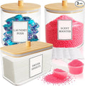 Laundry Pods Containers for Organizing Dryer Sheet Holder & Laundry Jars with Lids, Labels & Scoops - Acrylic Laundry Storage Containers for Powder, Pods, Detergent, Scent Booster