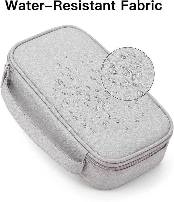 Electronic Organizer Travel Case, Cable Organizer Bag for Charger & Cord, Tech Accessories, External Hard Drive (Small, Light Grey)