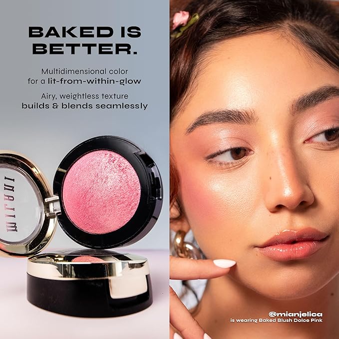 Milani Baked Blush, Powder Blush for Cheeks, Cruelty Free Makeup - Shape, Contour & Highlight Face for a Shimmery or Matte Finish -Corallina