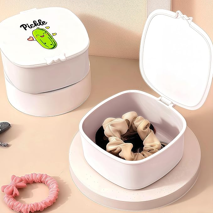 Small Hair Accessories Organizer Box For Girls Kids Teens Women, Hair clips/Ties/bands/pins/barrettes/scrunchies Organizer and Storage! (Pickle)