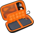 Lacdo Hard Carrying Case for SanDisk Extreme Pro/SanDisk Extreme Portable External SSD 500GB 1TB 2TB 4TB 8TB USB-C Solid State Drive EVA Shockproof Protective Storage Travel Bag, Black+Orange