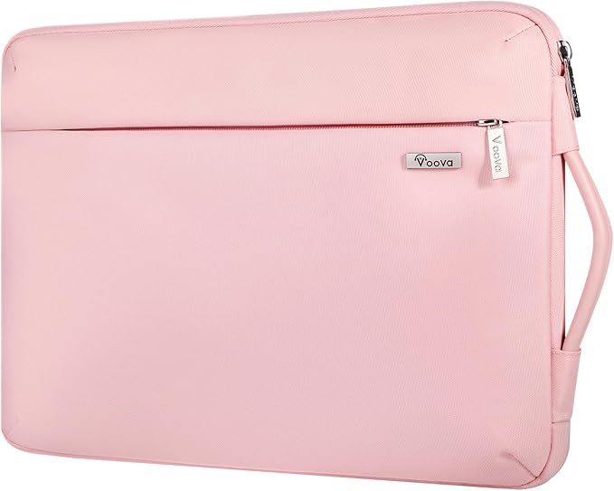 Voova Laptop Sleeve Case 14 15 Inch for Women, 360° Protective Waterproof Slim Computer Bag Cover Compatible with MacBook Air 15 M2/M3/M4 2024-2025, MacBook Pro 14/15, Hp Chromebook 14, Pink