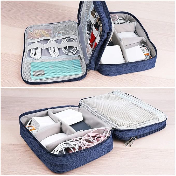 Electronics Organizer, Jelly Comb Electronic Accessories Cable Organizer Bag Waterproof Travel Cable Storage Bag for Charging Cable, Power Bank, iPad