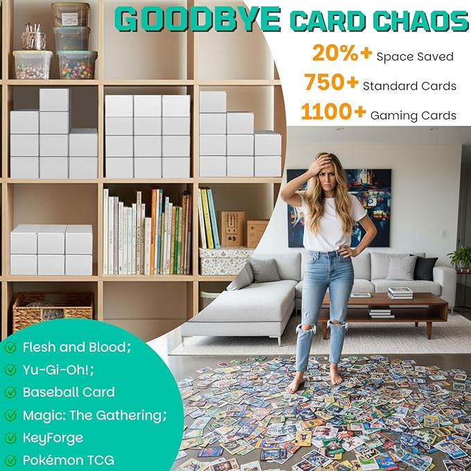 Collectible Trading Cards Storage Box, Card Storage Box with Trading Card Dividers, Collectible Trading Cards (10-Pack)