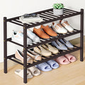 Smiry Bamboo Shoe Rack for Closet, 3 Tier Wooden Stackable Shoe Organizer, Free Standing Shoes Storage Shelf for Entryway, Front Door Entrance, Brown