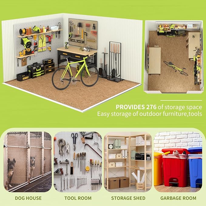 Metal Storage Shed,10x12 Outdoor Storage Building,Large Backyard Sheds with Lockable Door,Waterproof Outside Storage Shed