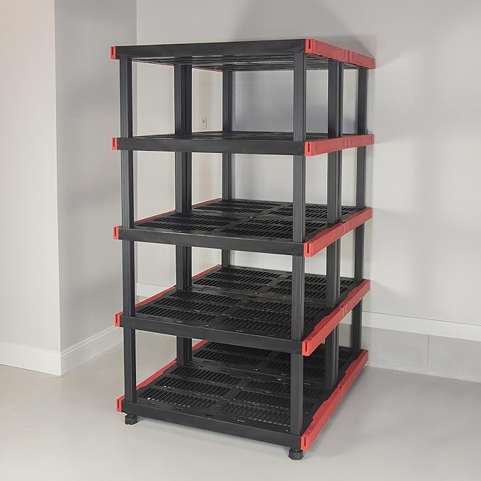 CX Craftsman, 5-Tier Highly Durable Storage Rack, 200lbs/shelf, (72.3H x 40W x 24D), Interlocking Shelving Unit and Weather-Resistant Design, American Made Garage Shelf
