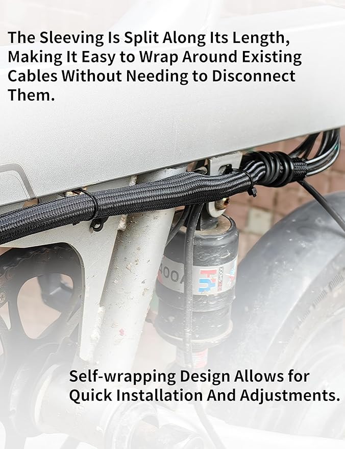 Cable Management Split Wire Loom Sleeve - Cord Hider & Protector for Desk, Pet Chew Proof, Wire Cover Organizer, Flexible Tube for Wires and Cables (3/4 Inch 25FT, Black)