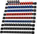 Socket Organizer Drive ABS Tools-Socket Holder, Premium Quality 9 Pieces Holders Kit 1/4-Inch x 48 Clips, 3/8-Inch x 45 Clips, 1/2-Inch x 36 Clips