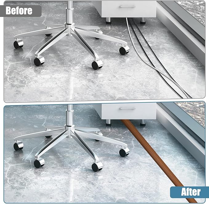 Floor Cord Covers for Wires 10FT Cable Hider Wire Cover Self Adhesive Cord Hider Floor for Offices, Homes, Workshops, Warehouses Cable Cavity 0.39" W x 0.27" H