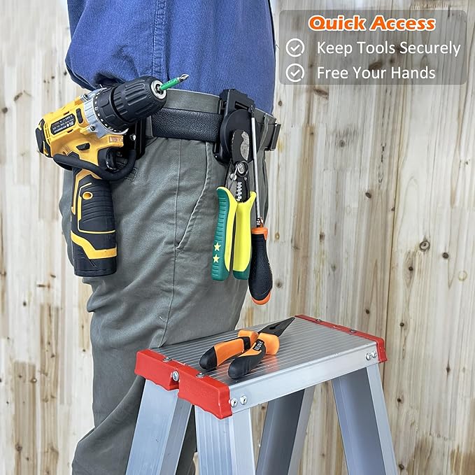 MUTUACTOR Tool Holster Belt Clip,Heavy-Duty Magnetic Tool Holder for Belt Clip,Anti-Slip Strong Magnetic Clips Tool Belt Accessories for Hammer Screwdrivers Adjustable Wrench Heavy Tools Hardware