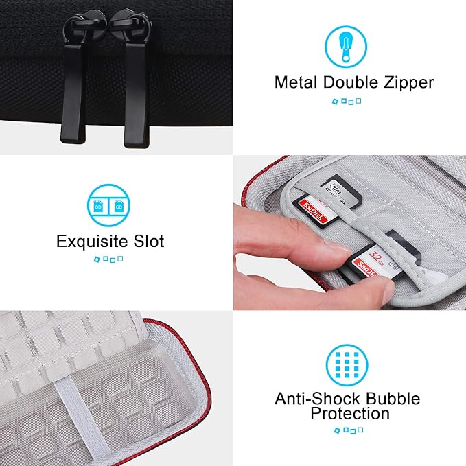 Lacdo Hard Carrying Case for SanDisk Extreme Pro/SanDisk Extreme Portable External SSD 500GB 1TB 2TB 4TB 8TB USB-C Solid State Drive EVA Shockproof Water Repellent Protective Storage Travel Bag, Black