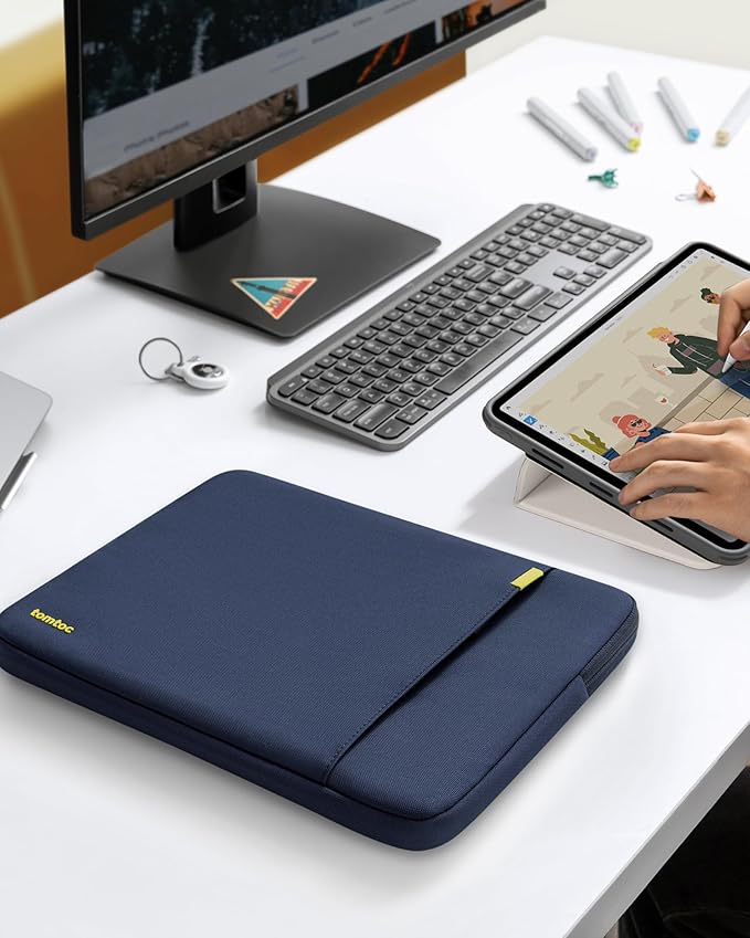 tomtoc 360° Protective Tablet Sleeve for iPad Pro 13-inch (M5/M4) 2025, 13-inch iPad Air (M3/M2), 12.9-inch iPad Pro (6th/5th/4th/3rd Generation) with Magic Keyboard, Water-Resistant iPad Case Bag