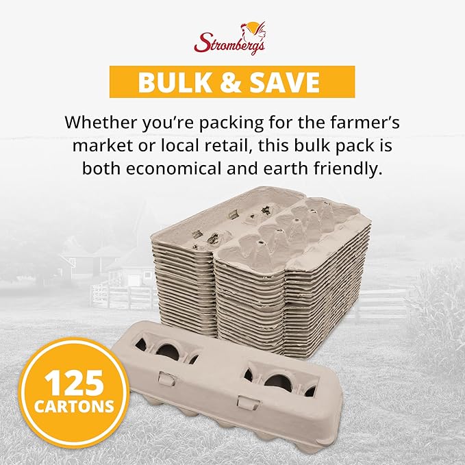 Stromberg's Jumbo Blank Egg Cartons, Bulk Pack for Jumbo Eggs, Perfect for Custom Branding, Safe & Secure Egg Storage, Convenient Stacking for Easy Transport and Storage, 200 Pack