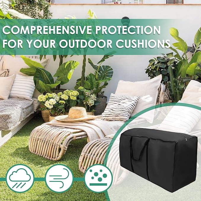 4 Pack Outdoor Cushion Storage Bag Large Storage Bags with Zipper 68" x 30" x 20" inch Waterproof Heavy Duty for Patio Cushion, Comforter, Pillow, Furniture, Toy, Christmas Tree Storage(4)
