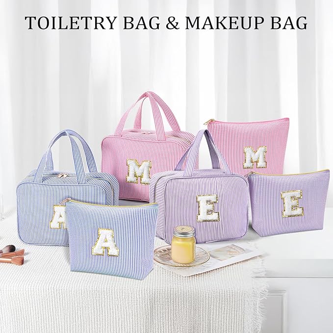 YOOLIFE Graduation Gifts for Her - Hanging Toiletry Bag for Women, Travel Toiletry Bag Makeup Bag, Personalized Travel Essentials for Women - Letter G, Purple