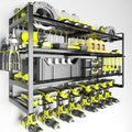 KAFAHOM Power Tool Organizer-8 Drill Holder Wall Mount,4 Layer Heavy Duty Metal Power Tool Storage Rack,Garage Tool Organizer and Storage with Screwdriver Holder/Plier Holder/Hammer Holder