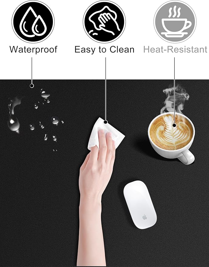 TopMade Mouse Pad with 15W Wireless Charging & Removable 8-Digit Solar Calculator, Exact Large Desk Pad, Waterproof Mousepad Home Office Desk Mat (Includes 20W PD Power Adapter & 6.56ft Woven Cable)
