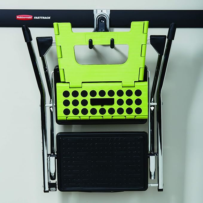 Rubbermaid Fasttrack Wall Mounted Garage Storage Utility Multi Hook for Tools, Chairs, Hose, Equipment, and Other Items, Supports 50 Lbs Each (8 Pack)