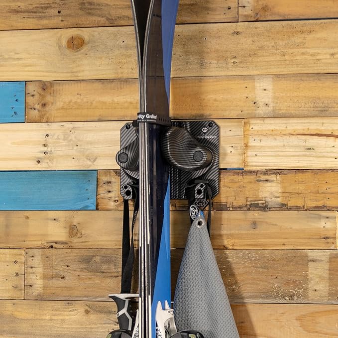 Gravity Grabber - Ultimate Ski & Snowboard Wall Rack | Secure, Non-Slip Storage | Fits Any Ski/Board | Garage Organization | Ski Storage Rack | Snowboard Storage Rack | Winter Gear Organizer | 2 Pck