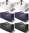 6 Pack Heavy Duty Large Moving Bags W/Backpack Straps - Strong Handles & Zippers, Storage Totes, Fold Flat, Alternative to Moving Box and Storage Bin, Semi-Transparent+Blue+Black