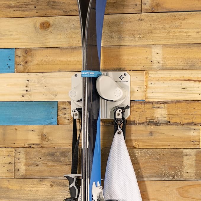 Gravity Grabber - Ultimate Ski & Snowboard Wall Rack | Secure, Non-Slip Storage | Fits Any Ski/Board | Garage Organization | Ski Storage Rack | Snowboard Storage Rack | Winter Gear Organizer | 6 Pck