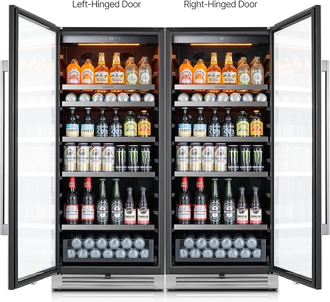 Ca'Lefort Beverage-Refrigerator 48 Inch, Tall Beverage Fridge Cellars Large Bar Drink Cabinet Built-in or Freestanding with Glass Door, Beer Cooler for Bottles and Cans Beer/Soda/Water/Wine