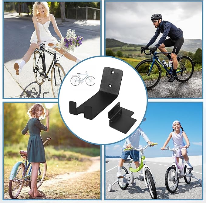 6 Pack Bike Wall Mount Bike Pedal Hanger Wall Mount Bike Hangers Heavy Duty for Garage Vertical Bike Wall Hangers Bike Display Stand Space Saving Wall Bike Rack (6 Pack)