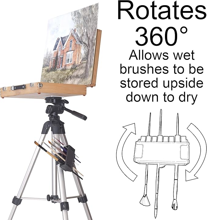Easy To Use Products Brush Grip Paintbrush Holder and Drying Rack/Caddy, Painting Supplies - Black - 2 Pack