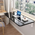 Laundry Folding Table,Wall Mounted Folding Table,Floating Wall Desk for Small Spaces,Functional Hanging Desk for Home Office Study Work Bench, Kitchen Dining(Black 39.4×19.7inch