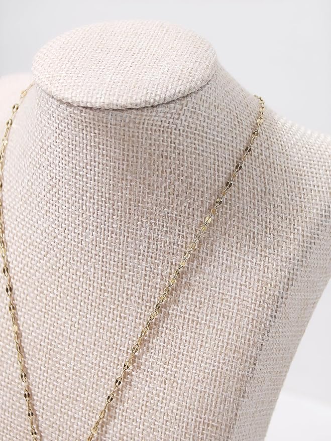 3Pcs Necklace Bust Stand for Selling, Linen Necklace Display Holder, Jewelry Necklace Organizer Rack for Shop Store Exhibition Show (9" Height)