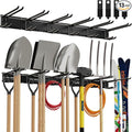 Tool Storage Rack, 48 Inch Heavy Duty Garage Wall Organzier, 13Pcs Adjustable Garden Tool Organizer for Garage Storage Organization Yard Shed Tool Organizer