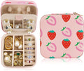 Strawberry Travel Jewelry Case Organizer, Small Jewelry Box For Rings Earrings Necklaces Lipsticks Storage Holder Case,Women Girl Birthday Christmas Gift
