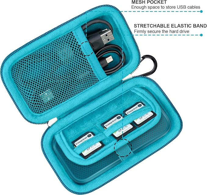 Lacdo Hard Carrying Case for SanDisk Extreme Pro/SanDisk Extreme Portable External SSD 500GB 1TB 2TB 4TB 8TB USB-C Solid State Drive Shockproof Water Repellent Protective Storage Travel Bag, Monterey